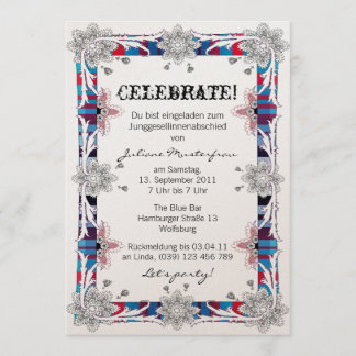 Junggesellinnenabschied Deutsche Version Einladung