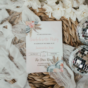 Junggesellinnenabschied Disco-Einladung Boho Disco Einladung