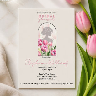 Junggesellinnenabschied-Einladung mit rosa Tulpen Einladung