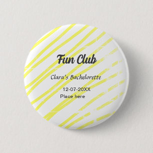 Junggesellinnenabschied Fun Club gelbe Linien Hint Button