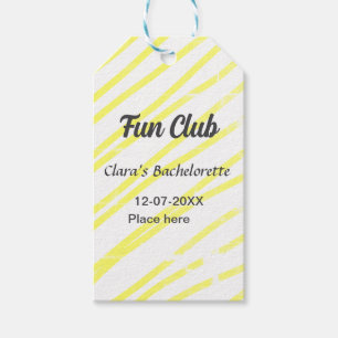 Junggesellinnenabschied Fun Club gelbe Linien Hint Geschenkanhänger