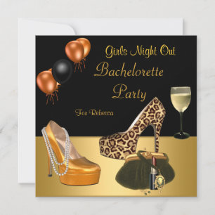 Junggesellinnenabschied Goldene Schuhe Hoch Heels  Einladung