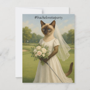Junggesellinnenabschied Golf für Katzenliebhaber Postkarte