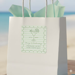 Junggesellinnenabschied Green Margs und Matrimony Quadratischer Aufkleber