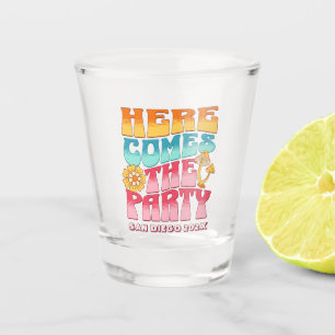Junggesellinnenabschied Groovy Retro Wellig Brautj Schnapsglas