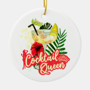 Junggesellinnenabschied Huhn Cocktail Königin Vint Keramik Ornament