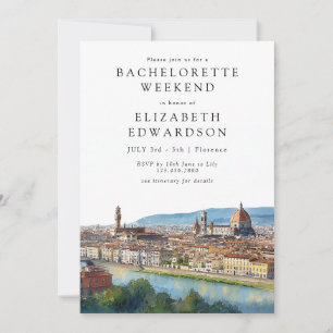 Junggesellinnenabschied in Florenz mit Wasserfarbe Einladung