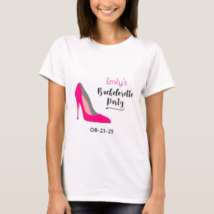 Junggesellinnenabschied in Hot Pink Stiletto High  T-Shirt