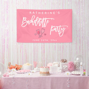Junggesellinnenabschied in Rosa und Weiß Banner