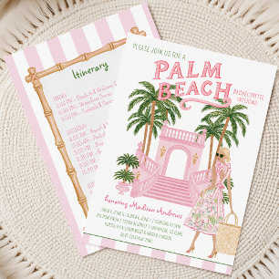 Junggesellinnenabschied Itinerary im Preppy Palm B Einladung