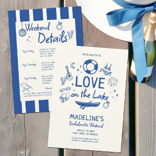 Junggesellinnenabschied Lakehouse Liebe See Blau G Einladung