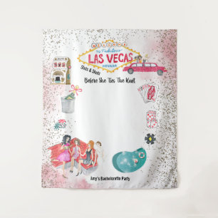 Junggesellinnenabschied Las Vegas Aquarell Wandteppich