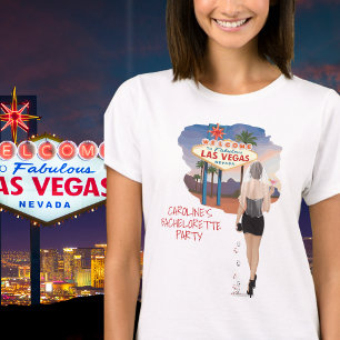 Junggesellinnenabschied Las Vegas Braut mit braune T-Shirt