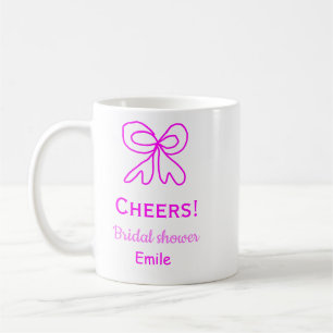 Junggesellinnenabschied lila rosa Schleife Name hi Kaffeetasse