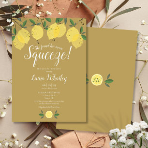 Junggesellinnenabschied Main Squeeze Lemons Gold Einladung