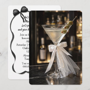 Junggesellinnenabschied-Martini mit Schleier und P Einladung