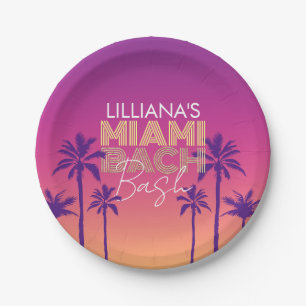 Junggesellinnenabschied Miami Beach Pappteller