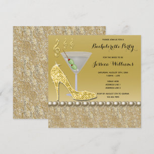 Junggesellinnenabschied mit Cocktail & Stiletto Einladung