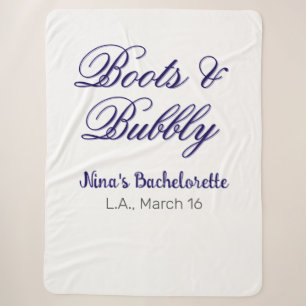 Junggesellinnenabschied-Name Boots & Bubble lila O Sherpadecke