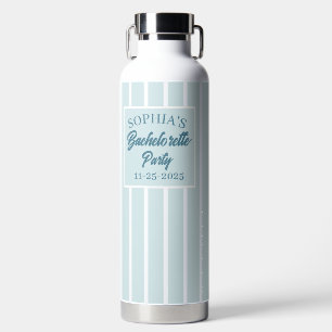 Junggesellinnenabschied Name Datum Blau von Modern Trinkflasche