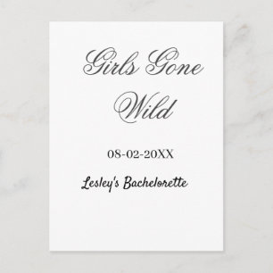Junggesellinnenabschied Name Datum Braut Girls Gon Postkarte