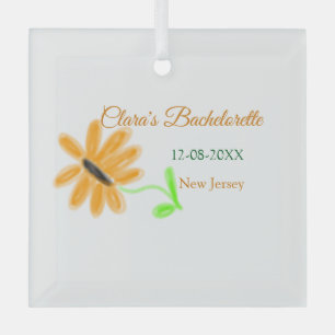 Junggesellinnenabschied Name Datum Ort Sonnenblume Ornament Aus Glas