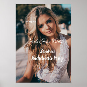 Junggesellinnenabschied Name Foto whit Poster