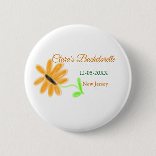 Junggesellinnenabschied Namen Datum Ort Sonnenblum Button