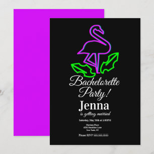 Junggesellinnenabschied Neon Flamingo Tropische Ho Einladung