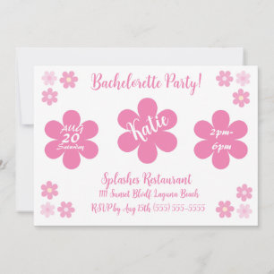 Junggesellinnenabschied- Pink Flower Glam- Einladung