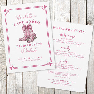 Junggesellinnenabschied Pink Last Rodeo Einladung