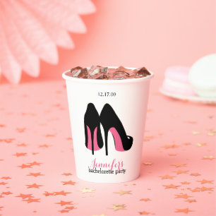 Junggesellinnenabschied Pink Stilettos Girls Night Pappbecher