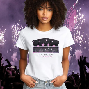 Junggesellinnenabschied Poker Asse Pink & Schwarz T-Shirt