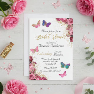 Junggesellinnenabschied Pretty Chic Floral Rosa Sc Einladung