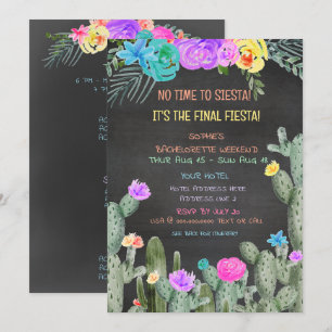 Junggesellinnenabschied Reiseplan Finale Fiesta Einladung