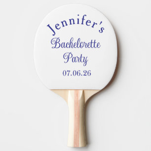 Junggesellinnenabschied Retro Modern Blau Elegante Tischtennis Schläger