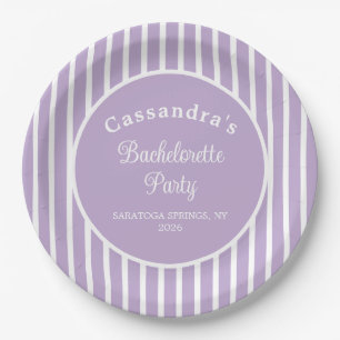 Junggesellinnenabschied Retro Moderne LightPurple  Pappteller