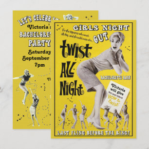Junggesellinnenabschied Retro-Tanzparty-Einladunge Einladung