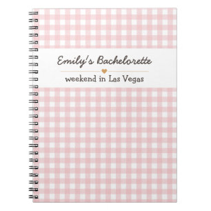 Junggesellinnenabschied Rosa Gingham-Muster Notizblock