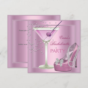 Junggesellinnenabschied Rosa High Heels Schuhe Einladung