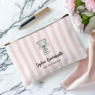 Junggesellinnenabschied Rosa Streifen   Personalis Zubehörtasche