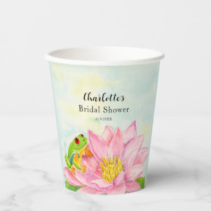 Junggesellinnenabschied Rosa Wasserlilie & Laubfro Pappbecher