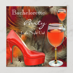 Junggesellinnenabschied Rot Schuhe Hi Heels Wein G Einladung