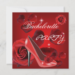 Junggesellinnenabschied Rote Rosen High Heel Schuh Einladung
