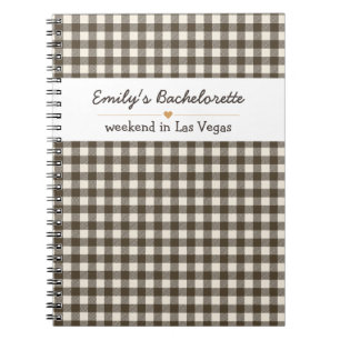 Junggesellinnenabschied Schwarz Gingham-Muster Notizblock