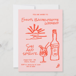 Junggesellinnenabschied Sonne und Spritz Einladung
