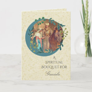 Junggesellinnenabschied-Spitze-Spiritueller-Blumen Dankeskarte