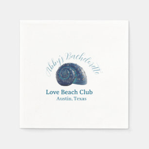 Junggesellinnenabschied Strandclub blaue Meeresmus Serviette