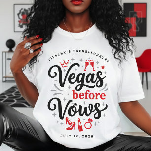 Junggesellinnenabschied Vegas Before Vows T-Shirt