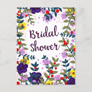 Junggesellinnenabschied Vintage Blumen Postkarte